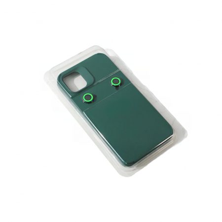 Husa Apple iPhone 14, Flippy, din Silicon Lichid, Interior din Microfibra, Lentile Fosforescente de Protectie Camera, Anti Amprenta, Rezistenta la Socuri, Verde [2]