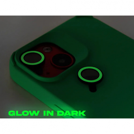 Husa Apple iPhone 14, Flippy, din Silicon Lichid, Interior din Microfibra, Lentile Fosforescente de Protectie Camera, Anti Amprenta, Rezistenta la Socuri, Verde [4]