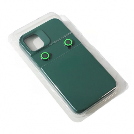 GSM - Husa Apple iPhone 14 Pro, Flippy, din Silicon Lichid, Interior din Microfibra, Lentile Fosforescente de Protectie Camera, Anti Amprenta, Rezistenta la Socuri, Verde