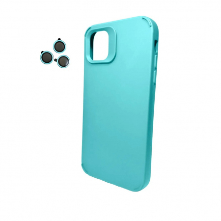 Husa Apple iPhone 15, Flippy, din Silicon Lichid, Interior din Microfibra, Lentile Fosforescente de Protectie Camera, Anti Amprenta, Rezistenta la Socuri, Bleu [5]