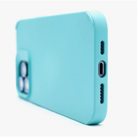 Husa Apple iPhone 15, Flippy, din Silicon Lichid, Interior din Microfibra, Lentile Fosforescente de Protectie Camera, Anti Amprenta, Rezistenta la Socuri, Bleu [3]