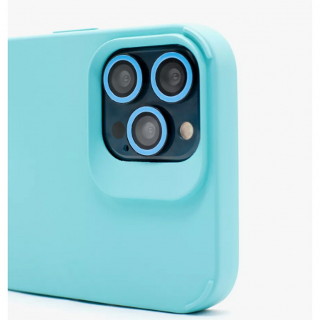 Husa Apple iPhone 15, Flippy, din Silicon Lichid, Interior din Microfibra, Lentile Fosforescente de Protectie Camera, Anti Amprenta, Rezistenta la Socuri, Bleu [2]