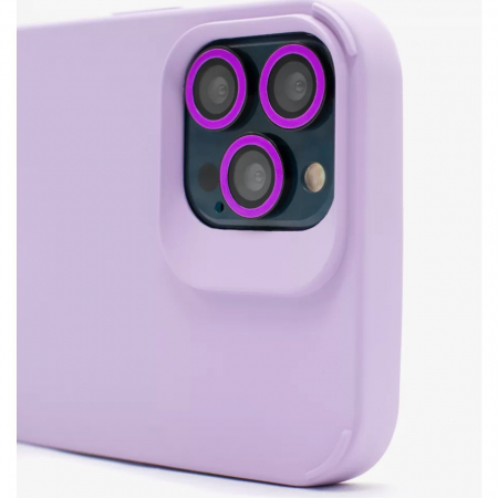 Husa Apple iPhone 15 Pro, Flippy, din Silicon Lichid, Interior din Microfibra, Lentile Fosforescente de Protectie Camera, Anti Amprenta, Rezistenta la Socuri, Mov [7]