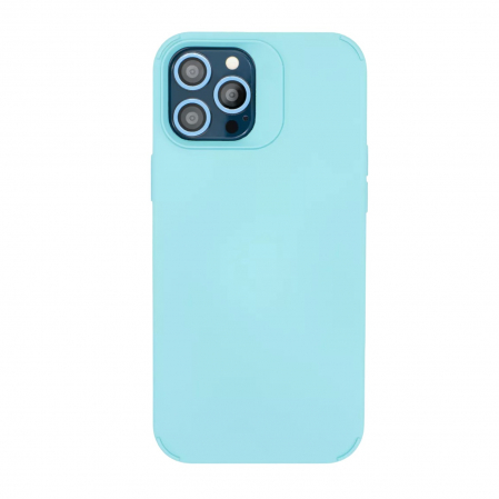 GSM - Husa Apple iPhone 15 Pro Max, Flippy, din Silicon, Interior din Microfibra, Protectie Camera, Design Modern, Rezistenta la Impact, Bleu