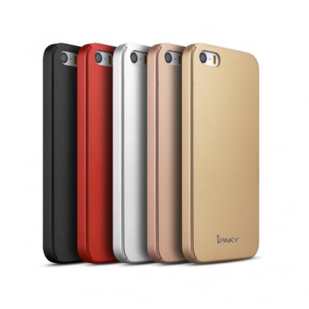 Full Cover 360 - Husa Apple iPhone 5/5S/SE IPAKY Full Cover 360 Auriu cu Folie Cadou