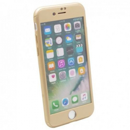Husa Apple iPhone 6/6S IPAKY Full Cover 360 Auriu + Folie Cadou [2]