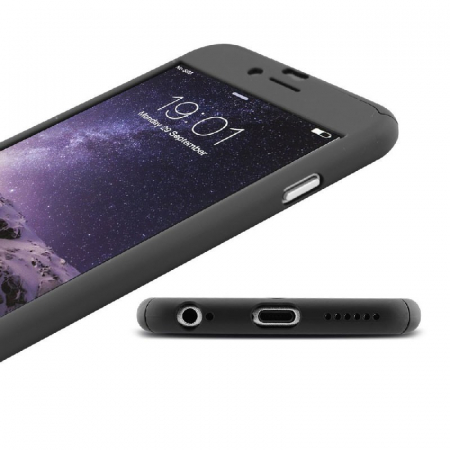 Husa Apple iPhone 6/6S IPAKY Full Cover 360 Negru + Folie Cadou [6]