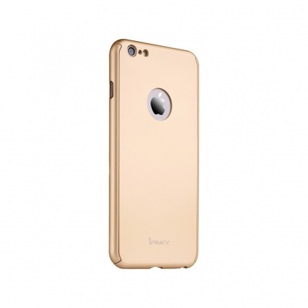 Husa Apple iPhone 6/6S Plus IPAKY Full Cover 360 Auriu + Folie Cadou [2]