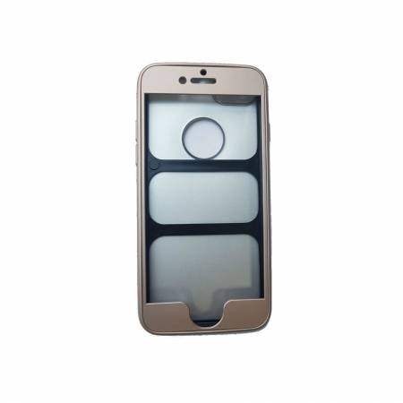 Husa Apple iPhone 6 Plus Full Silicone 360 Auriu + Folie de protectie [4]