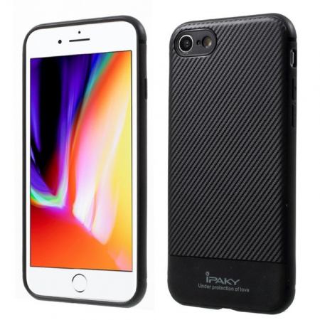 Husa Apple iPhone 7 IPAKY Carbon Fiber Negru [2]