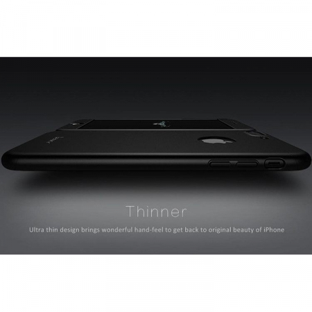 Husa Apple iPhone 7 IPAKY Full Cover 360 Negru + Folie Cadou [3]