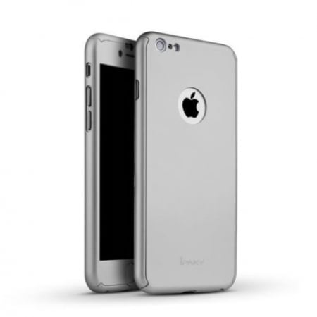 GSM - Husa Apple iPhone 7 Joyroom (Fata + Spate) Argintiu + Folie de protectie