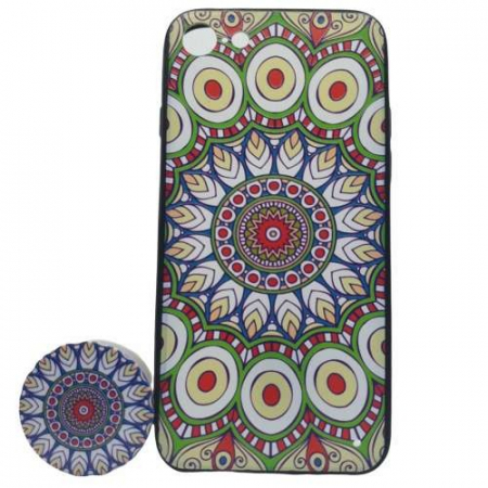 Husa Apple iPhone 7 Plus/8 Plus Multicolor Model Paun + Popsocket inclus [1]