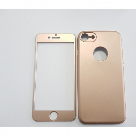 Husa Apple iPhone 7 Plus Full Silicone 360 Auriu [7]