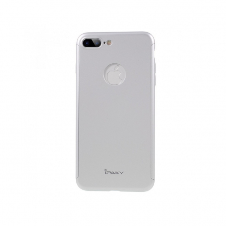 GSM - Husa Apple iPhone 7 Plus IPAKY Full Cover 360 Argintiu + Folie Cadou