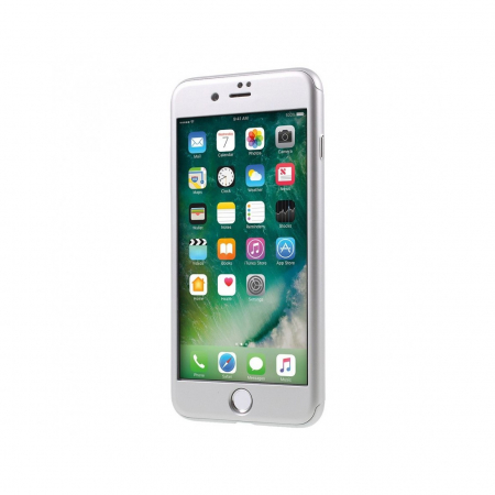 Husa Apple iPhone 7 Plus IPAKY Full Cover 360 Argintiu + Folie Cadou [5]
