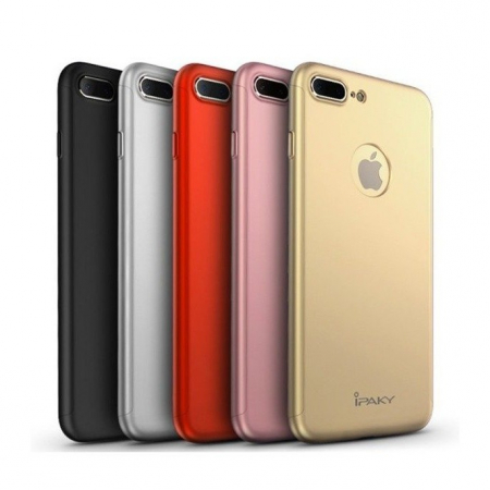 Husa Apple iPhone 7 Plus IPAKY Full Cover 360 Negru + Folie Cadou [2]