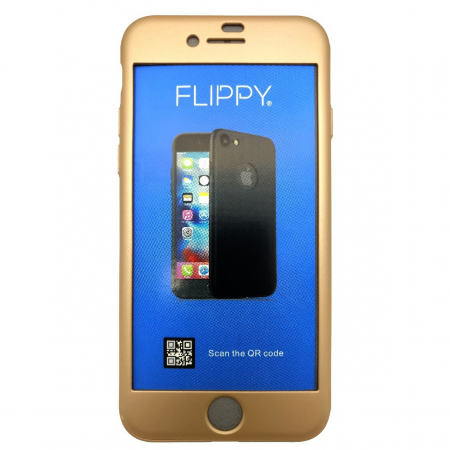 Husa Apple iPhone 7 Premium Full Cover 360 Auriu + Folie Cadou [1]
