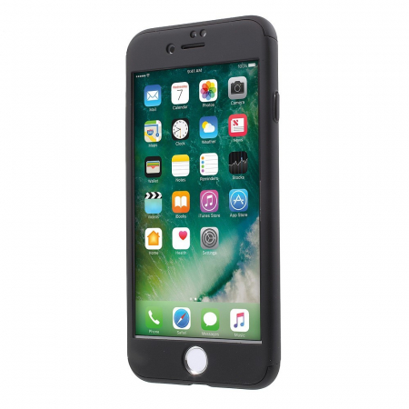 Husa Apple iPhone 7 Premium Full Cover 360 Negru + Folie Cadou [3]