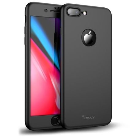 Husa Apple iPhone 8 Plus IPAKY Full Cover 360 Negru + Folie Cadou [6]
