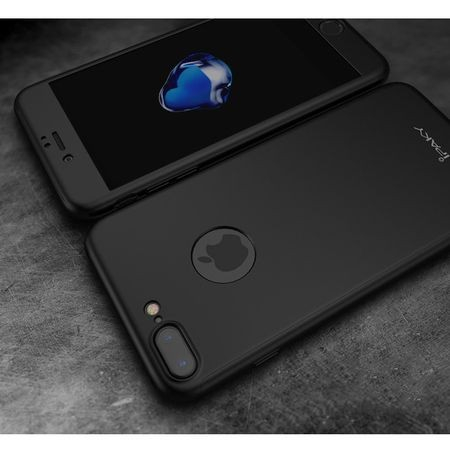 Husa Apple iPhone 8 Plus IPAKY Full Cover 360 Negru + Folie Cadou [17]