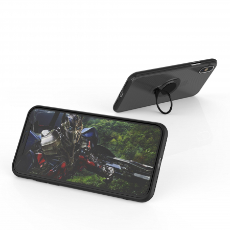 Husa Apple iPhone X Armor Ring cu inel magnetic Negru [2]