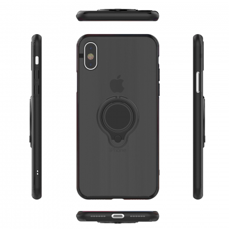 Husa Apple iPhone X Armor Ring cu inel magnetic Negru [1]