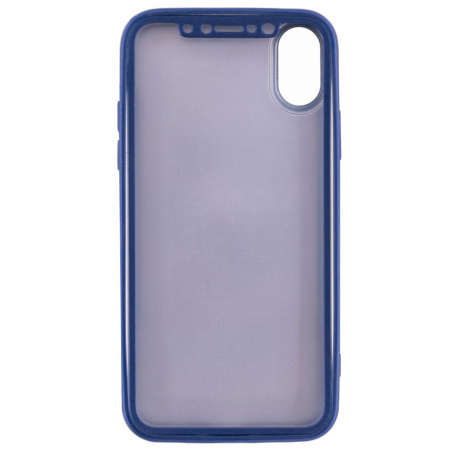 Husa Apple iPhone X Full Silicone 360 Albastru + Folie de protectie [4]