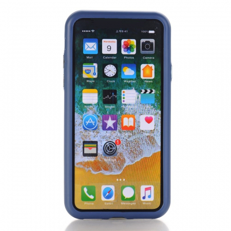 Husa Apple iPhone X Full Silicone Albastru [5]