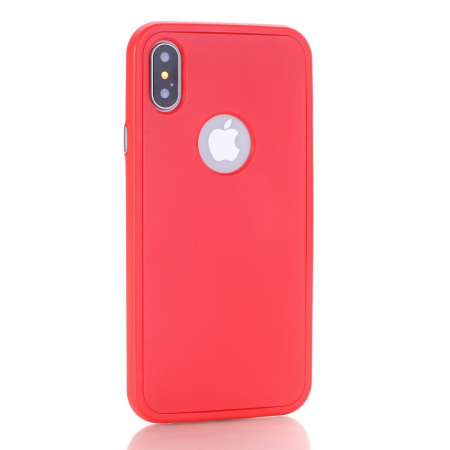 Husa Apple iPhone X Full Silicone Rosu [6]