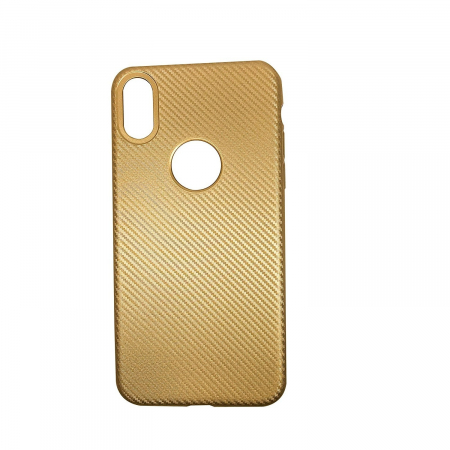 Husa Apple iPhone X i-Zore Carbon Fiber Auriu [5]