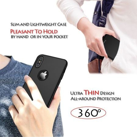 Husa Apple iPhone X IPAKY Full Cover 360 Negru + Folie Cadou [11]