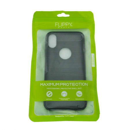 Husa Apple iPhone X Tpu, carbon, Negru [3]
