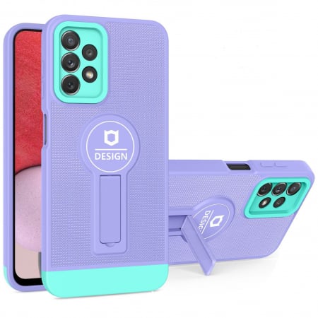 Husa Armor Design cu Stand pentru iPhone 13, Mov/Albastru, Suport Auto Magnetic, Wireless Charge, Protectie Antisoc, Flippy [1]