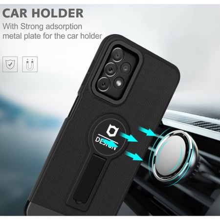 Husa Armor Design cu Stand pentru iPhone 13 Pro Max, Negru, Suport Auto Magnetic, Wireless Charge, Protectie Antisoc, Flippy [3]