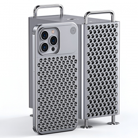 Husa Aromaterapia Compatibila cu iPhone 15 Pro, Flippy, Antisoc, Antizgariere, Protectie Camera si Supraincalzire, din Aliaj de Aluminiu, Argintiu [4]