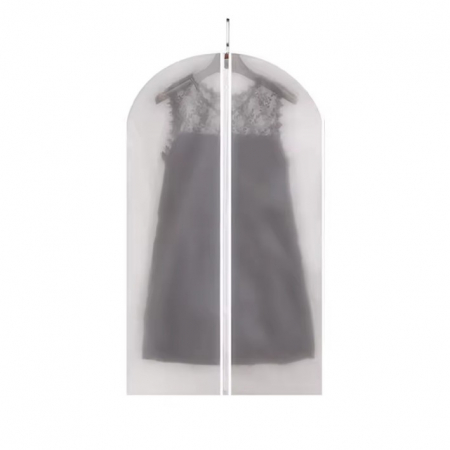 Pentru Casa si Camping - Husa de Depozitare cu Fermoar, Flippy, pentru Haine, de Protectie, pentru Voiaj, Netesut, Rezistent la Praf, 60x100 cm, Transparent-Alb
