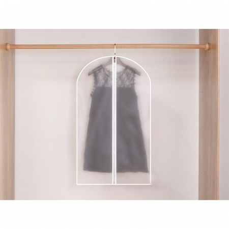 Husa de Depozitare cu Fermoar, Flippy, pentru Haine, de Protectie, pentru Voiaj, Netesut, Rezistent la Praf, 60x100 cm, Transparent-Alb [5]