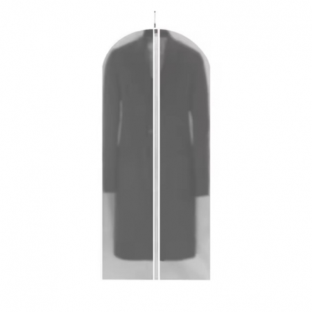 Pentru Casa si Camping - Husa de Depozitare cu Fermoar, Flippy, pentru Haine, de Protectie, pentru Voiaj, Netesut, Rezistent la Praf, 60x140 cm, Transparent-Alb