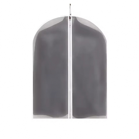 Pentru Casa si Camping - Husa de Depozitare cu Fermoar, Flippy, pentru Haine, de Protectie, pentru Voiaj, Netesut, Rezistent la Praf, 60x80 cm, Transparent-Alb