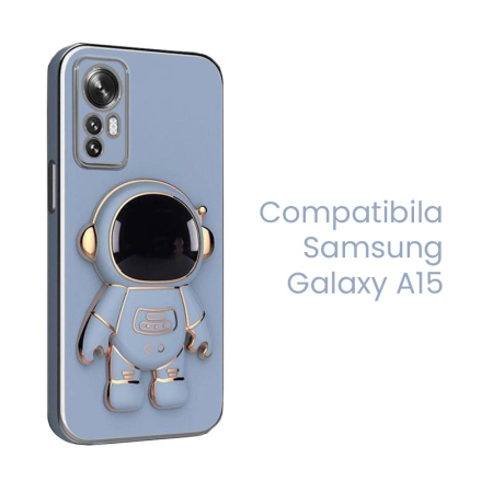 Husa de Protectie 2 in 1, Flippy, Husa de Protectie pentru Samsung Galaxy A15/A15 5G, Model Astronaut cu Suport, din TPU, Albastru [1]