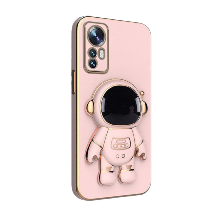Telefoane și accesorii - Husa de Protectie 2 in 1, Flippy, Husa de Protectie pentru Samsung Galaxy A15/A15 5G, Model Astronaut cu Suport, din TPU, Roz