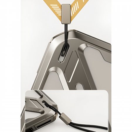 Husa de Protectie Armor Metal Compatibila cu iPhone 15 Pro Max, Flippy, Antizgariere, Antisoc, Protectie Supraincalzire, Gri Metalizat [1]