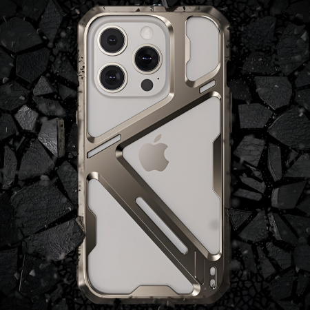 Husa de Protectie Armor Metal Compatibila cu iPhone 15 Pro Max, Flippy, Antizgariere, Antisoc, Protectie Supraincalzire, Gri Metalizat [5]