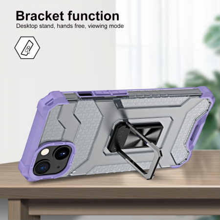 Husa de protectie Flippy compatibila cu Apple iPhone 13 Acrylic Armor cu suport Mov [3]