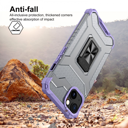 Husa de protectie Flippy compatibila cu Apple iPhone 13 Acrylic Armor cu suport Mov [4]