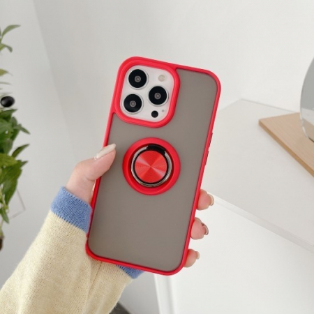 Husa de protectie Flippy compatibila cu Apple iPhone 13,Defender cu prindere inel,Rosu [1]
