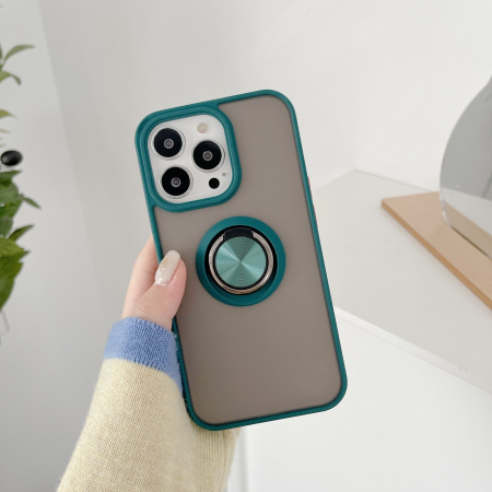 Husa de protectie Flippy compatibila cu Apple iPhone 13,Defender cu prindere inel,Verde [1]