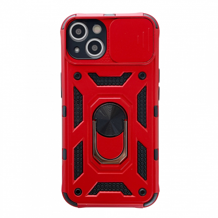 GSM - Husa de protectie Flippy compatibila cu Apple iPhone 13 Defender Model 4 cu suport,Rosu