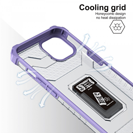 Husa de protectie Flippy compatibila cu Apple iPhone 13 Mini Acrylic Armor cu suport Mov [5]